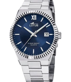 Lotus heren blauw 316l roestvrij staal horloge armband