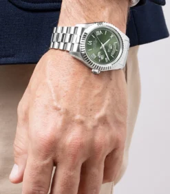 Lotus heren groen 316l roestvrij staal horloge armband