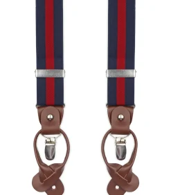 Luxe Bretels Navy Streep Rood