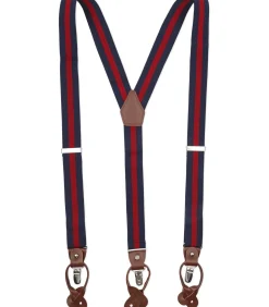 Luxe Bretels Navy Streep Rood