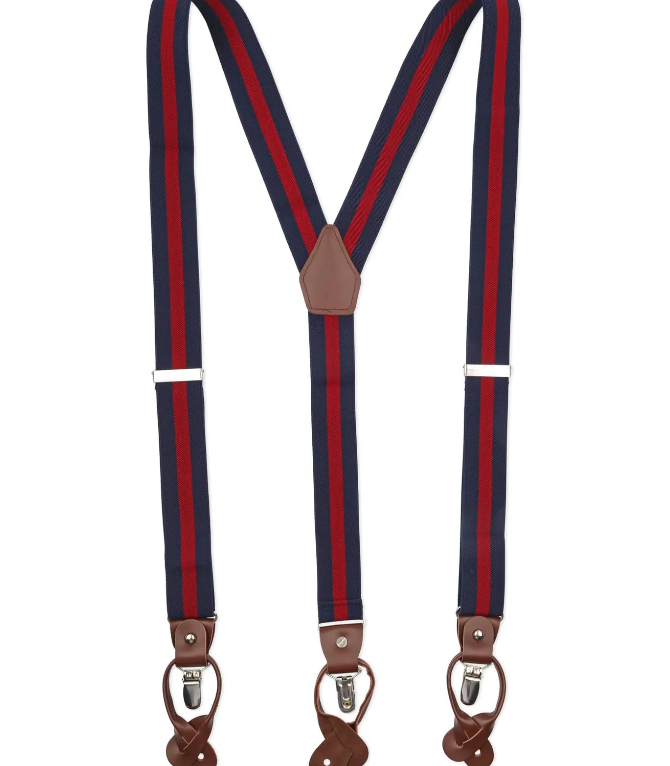 Luxe Bretels Navy Streep Rood