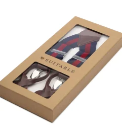 Luxe Bretels Navy Streep Rood