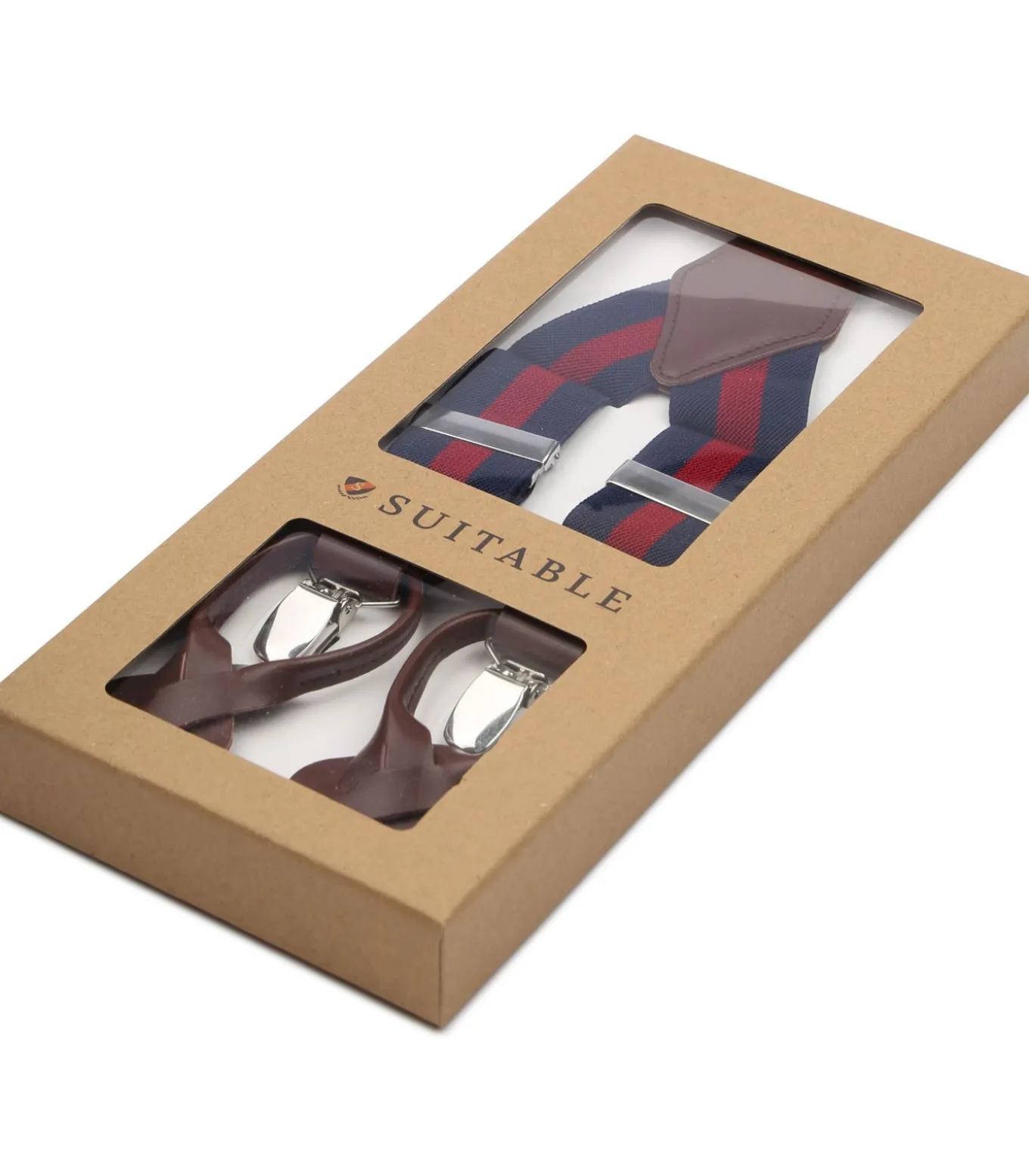 Luxe Bretels Navy Streep Rood