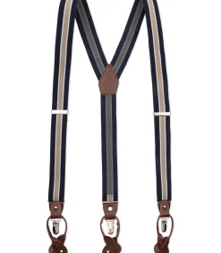 Luxe Bretels Navy Streep Beige