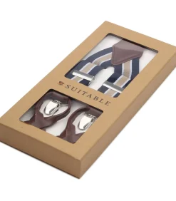 Luxe Bretels Navy Streep Beige