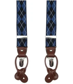 Luxe Bretels Ruiten Navy