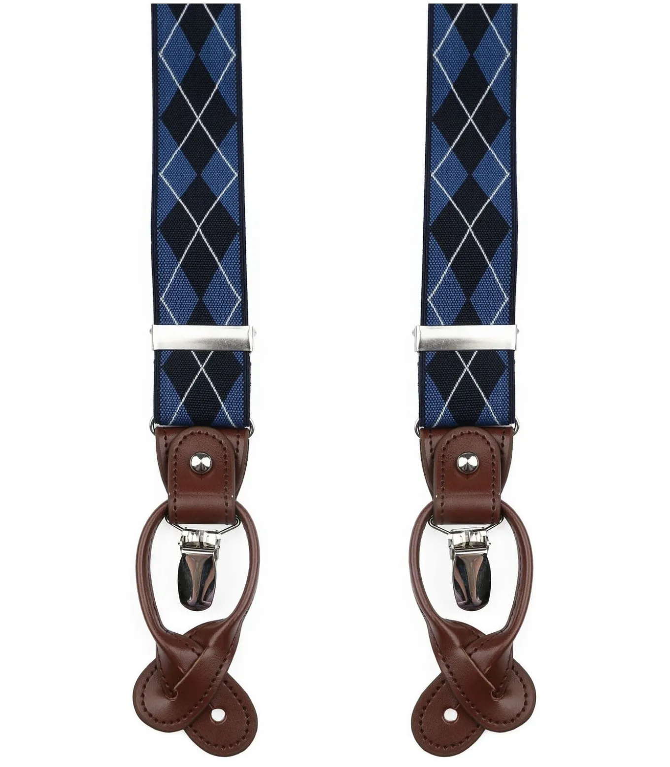 Luxe Bretels Ruiten Navy