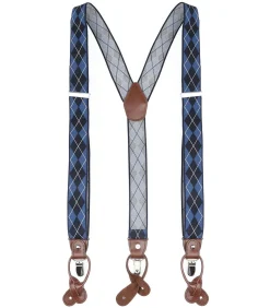 Luxe Bretels Ruiten Navy