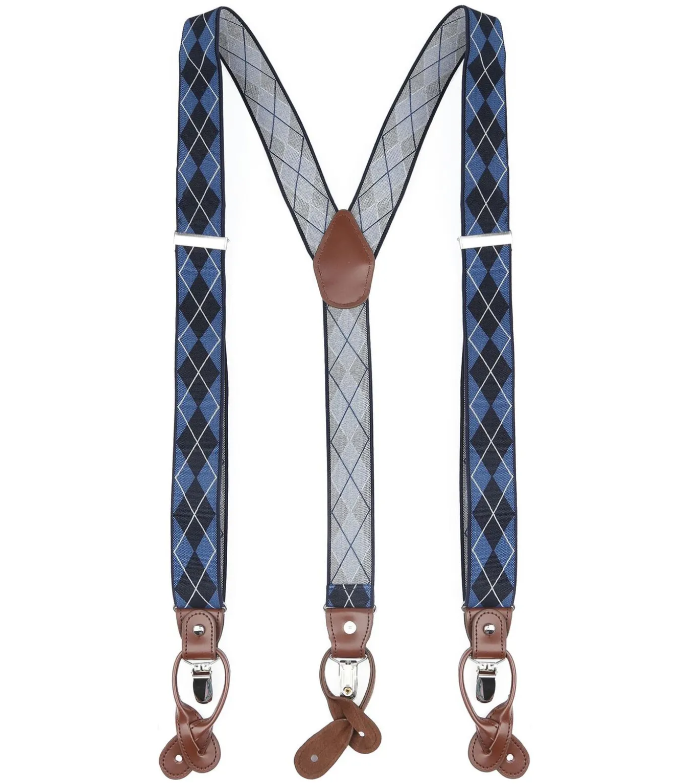 Luxe Bretels Ruiten Navy