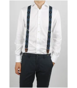 Luxe Bretels Ruiten Navy