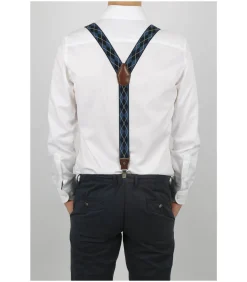 Luxe Bretels Ruiten Navy
