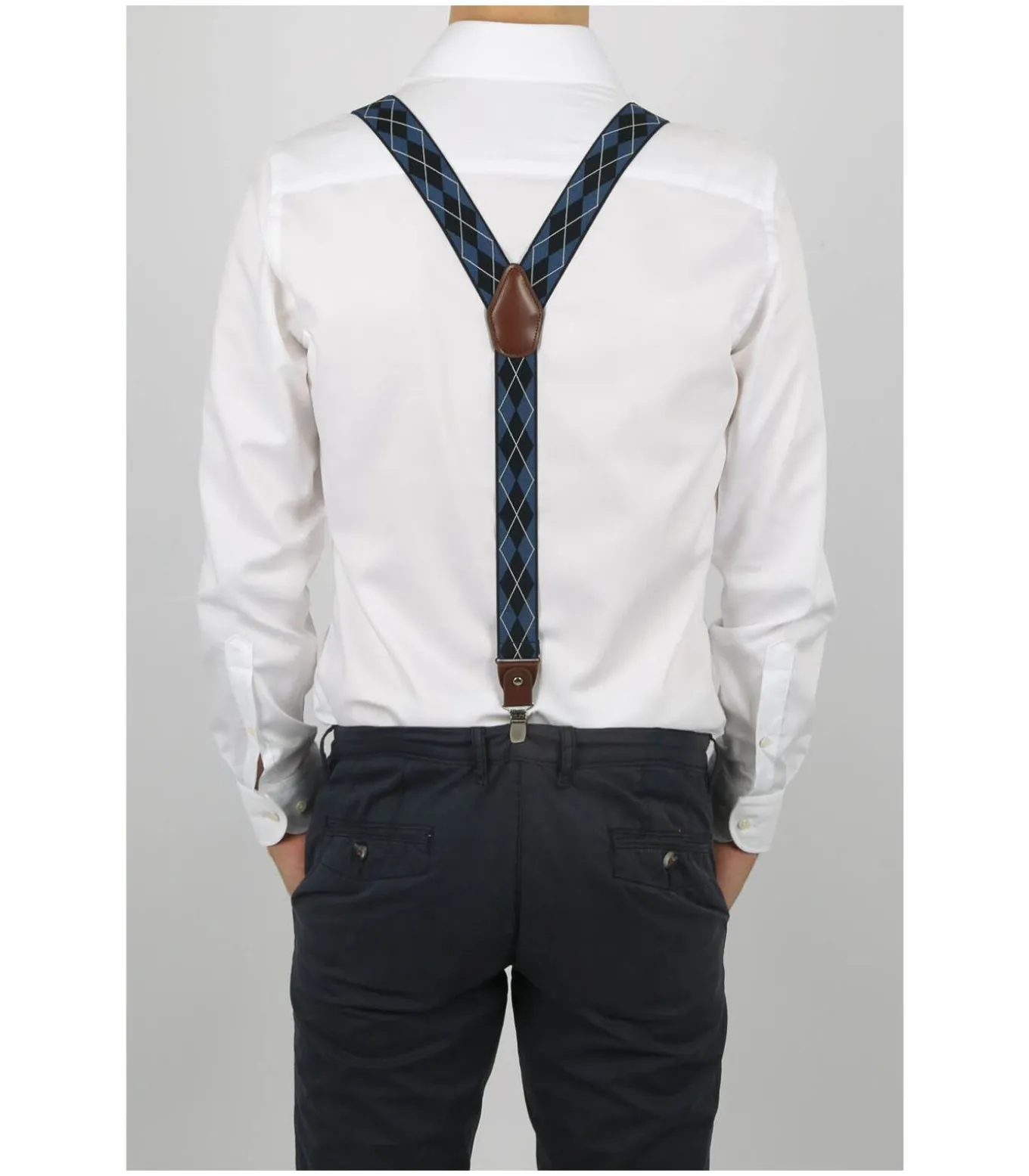 Luxe Bretels Ruiten Navy