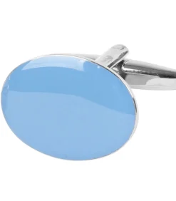 Manchetknoop Licht Blauw Ovaal NR100