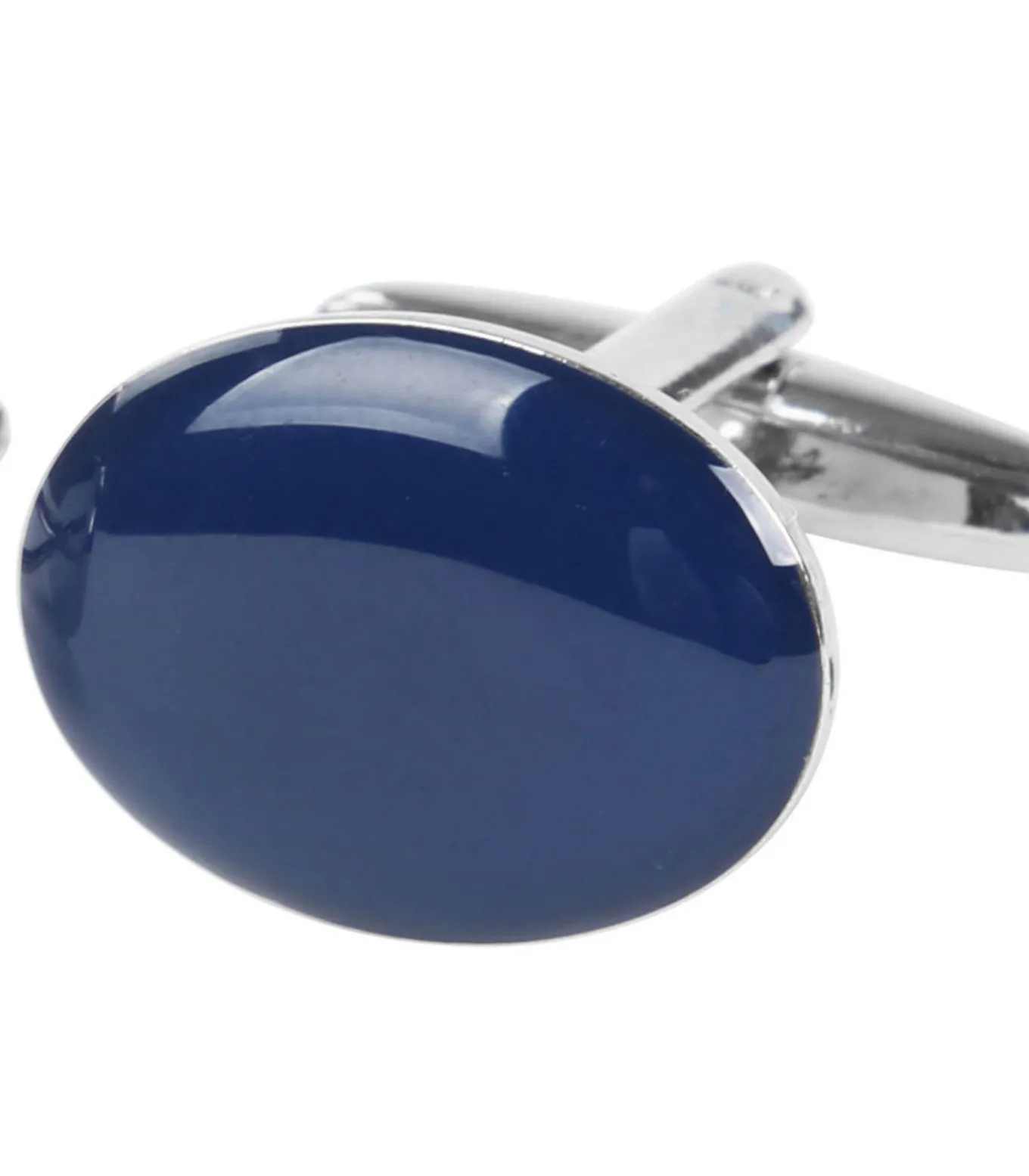 Manchetknoop Navy Ovaal