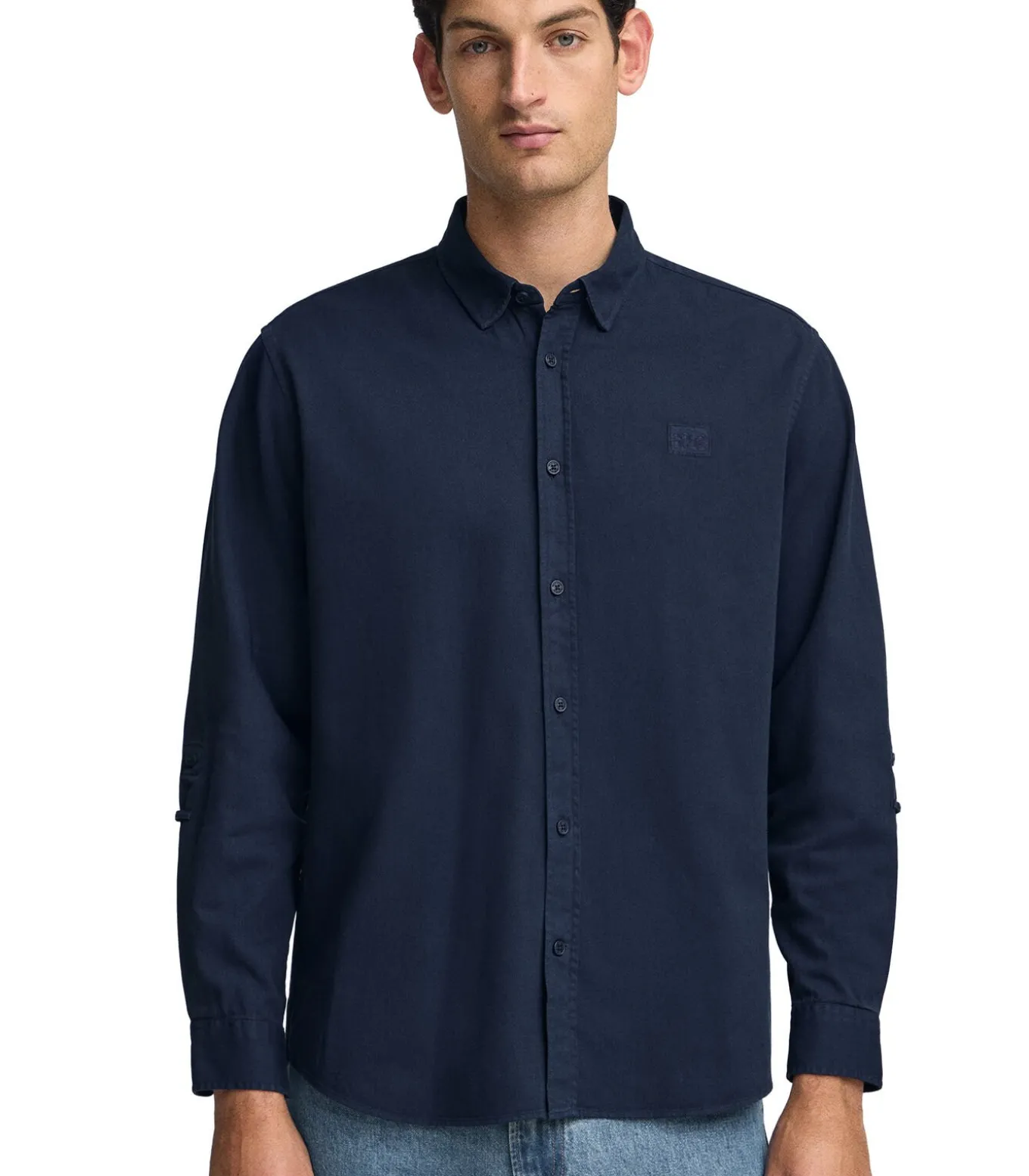 Marineblauw hemd met regular fit en Polo Club-logo