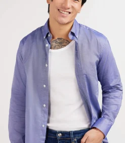 Marineblauw katoenen shirt