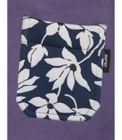 Marineblauwe herensweater met bloemenzakje
