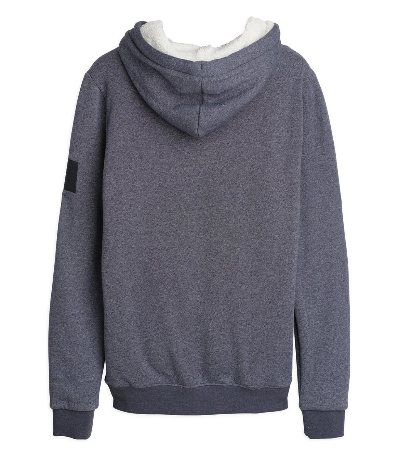 Marineblauwe herentrui met capuchon en rits
