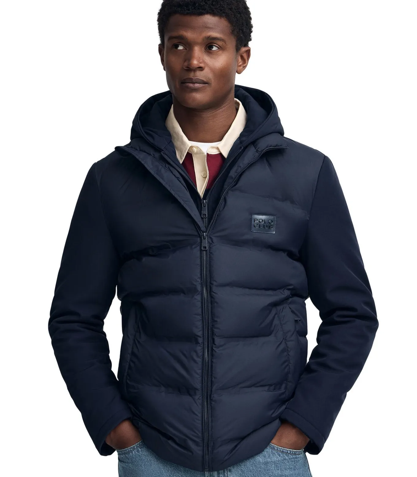 Marineblauwe jas Cenit met Polo Club-logo