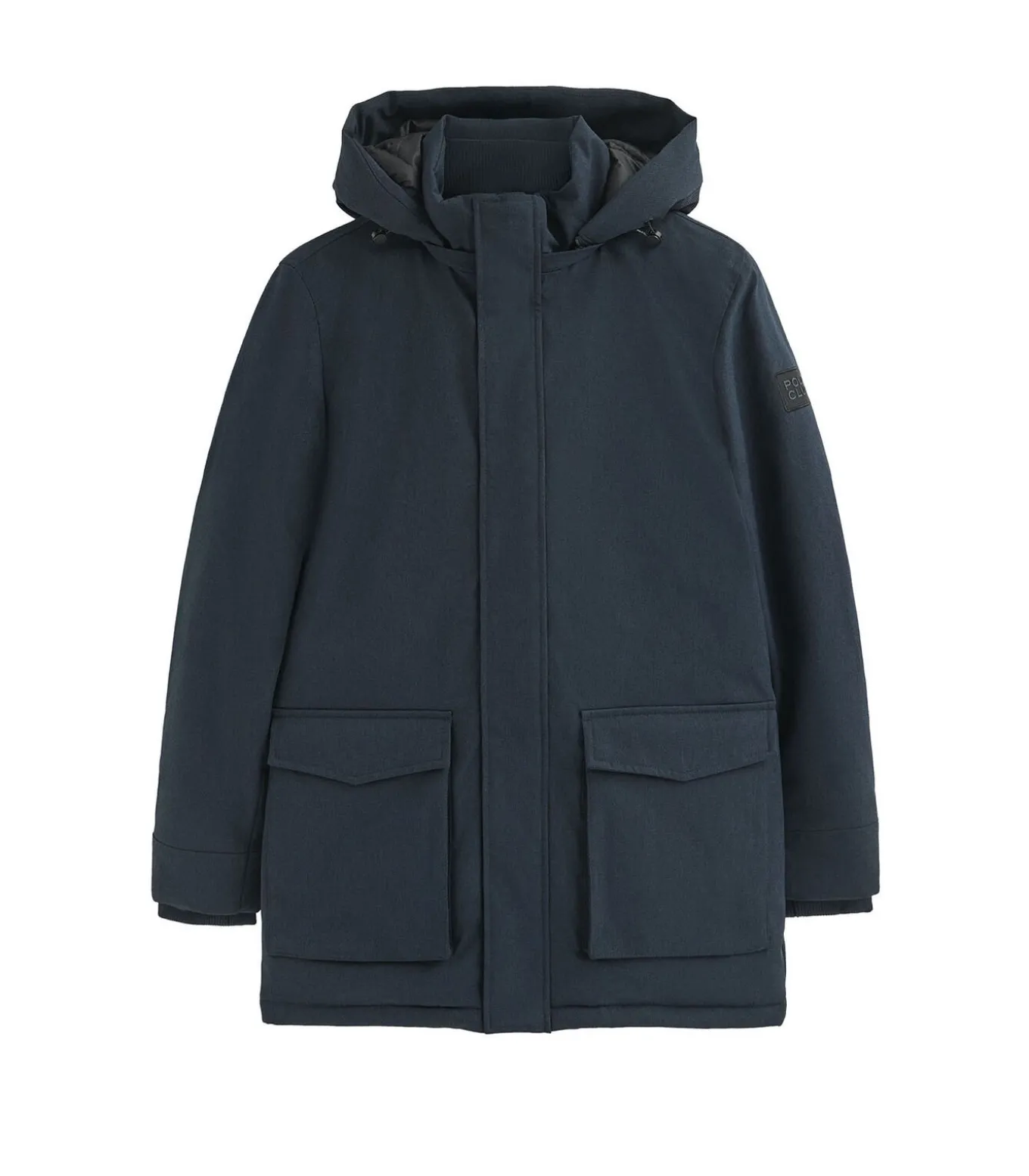 Marineblauwe parka Mitte met Polo Club-logo