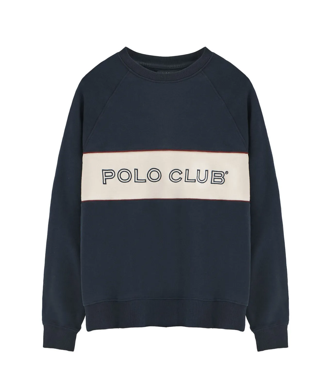 Marineblauwe sweater met relaxed fit, ronde hals en Polo Club-logo
