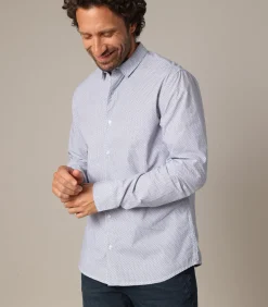 NATSU - 100% katoenen shirt met regelmatige geometrische print