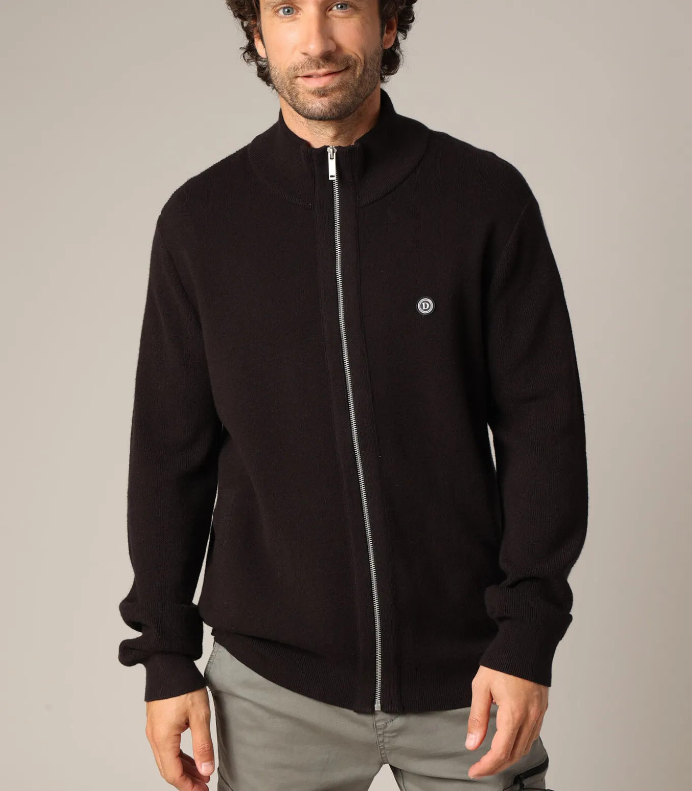 NOWEO - Heren casual vest met rits en opstaande kraag