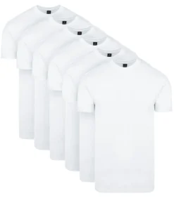 Obra T-Shirt Hoge rond Hals Wit 6-Pack