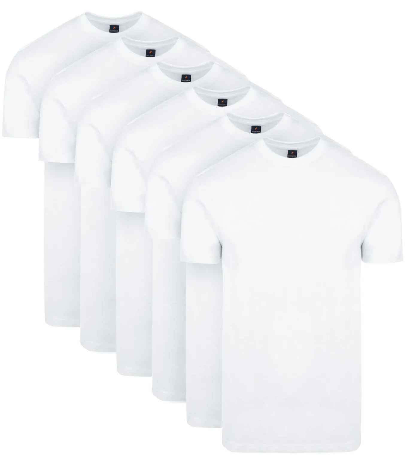 Obra T-Shirt Hoge rond Hals Wit 6-Pack