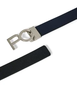 Omkeerbare riem ‘Bennet’ in marineblauw en zwart met gesp van PC