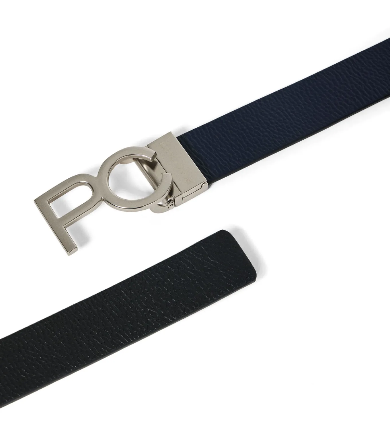 Omkeerbare riem ‘Bennet’ in marineblauw en zwart met gesp van PC