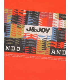 Oranje heren t-shirt met opdruk op de rug