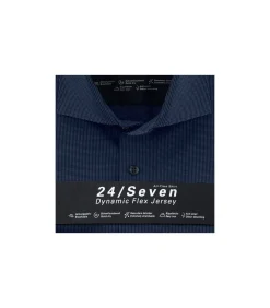 Overhemd 24/7 Jersey Modern Fit Donkerblauw