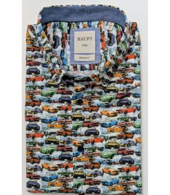 Overhemd Designshirt Modern Fit Korte Mouw Oldtimers
