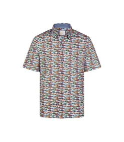 Overhemd Designshirt Modern Fit Korte Mouw Oldtimers