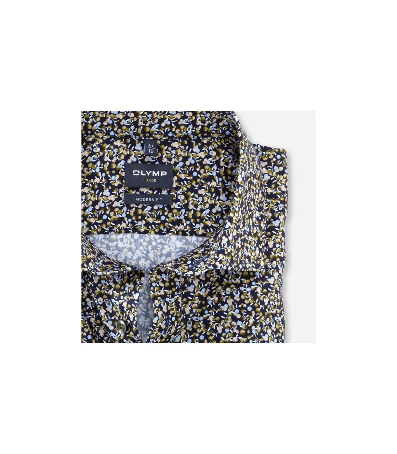 Overhemd Luxor Modern Fit Donkerblauw / Olijfgroen