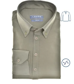 Overhemd Modern Fit Polo Longsleeve Groen