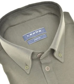 Overhemd Modern Fit Polo Longsleeve Groen