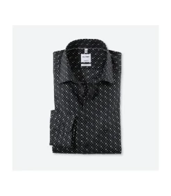Overhemd Modern Fit Zwart Print