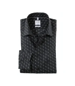 Overhemd Modern Fit Zwart Print