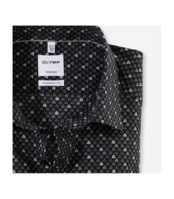 Overhemd Modern Fit Zwart Print