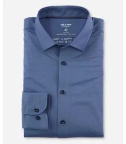 Overhemd Shirt 24/7 Jersey Bodyfit Blauw