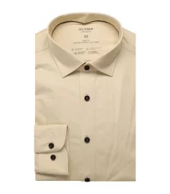 Overhemd Shirt Lange Mouw 24/7 Jersey Stretch Beige