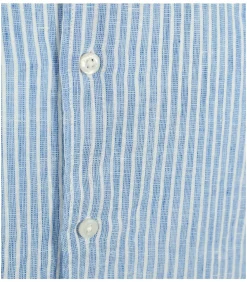 Overhemd Linnen Vacation Azure Blue Stripe