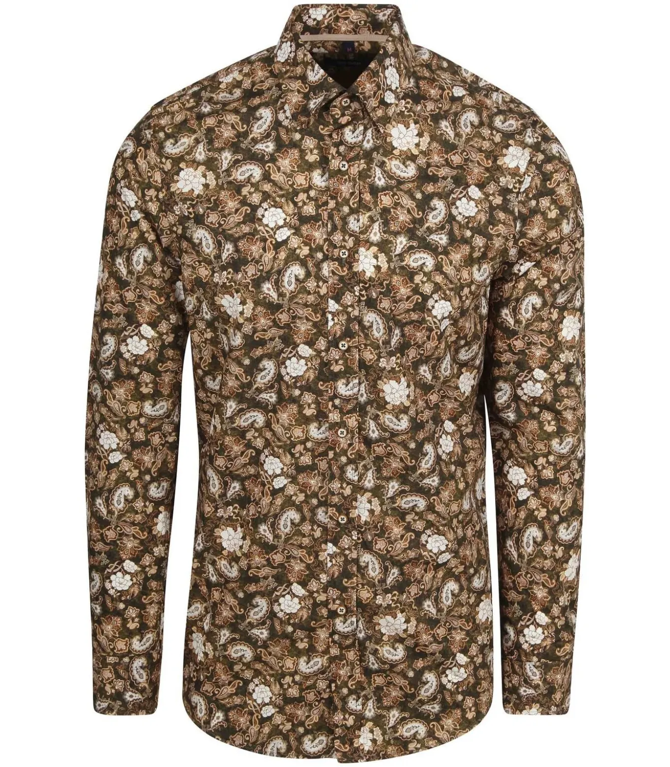 Overhemd Paisley Groen Beige