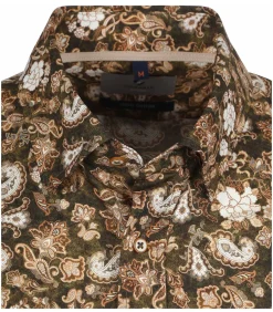 Overhemd Paisley Groen Beige