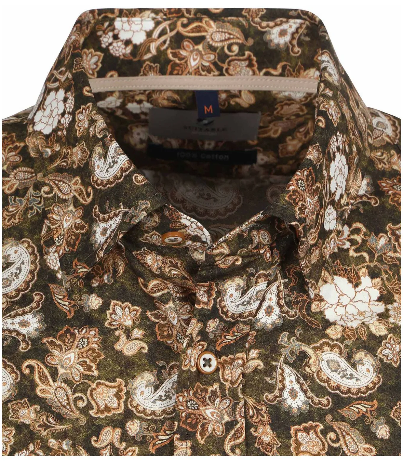 Overhemd Paisley Groen Beige
