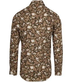 Overhemd Paisley Groen Beige