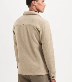 Overshirt in melange met grote borstzakken