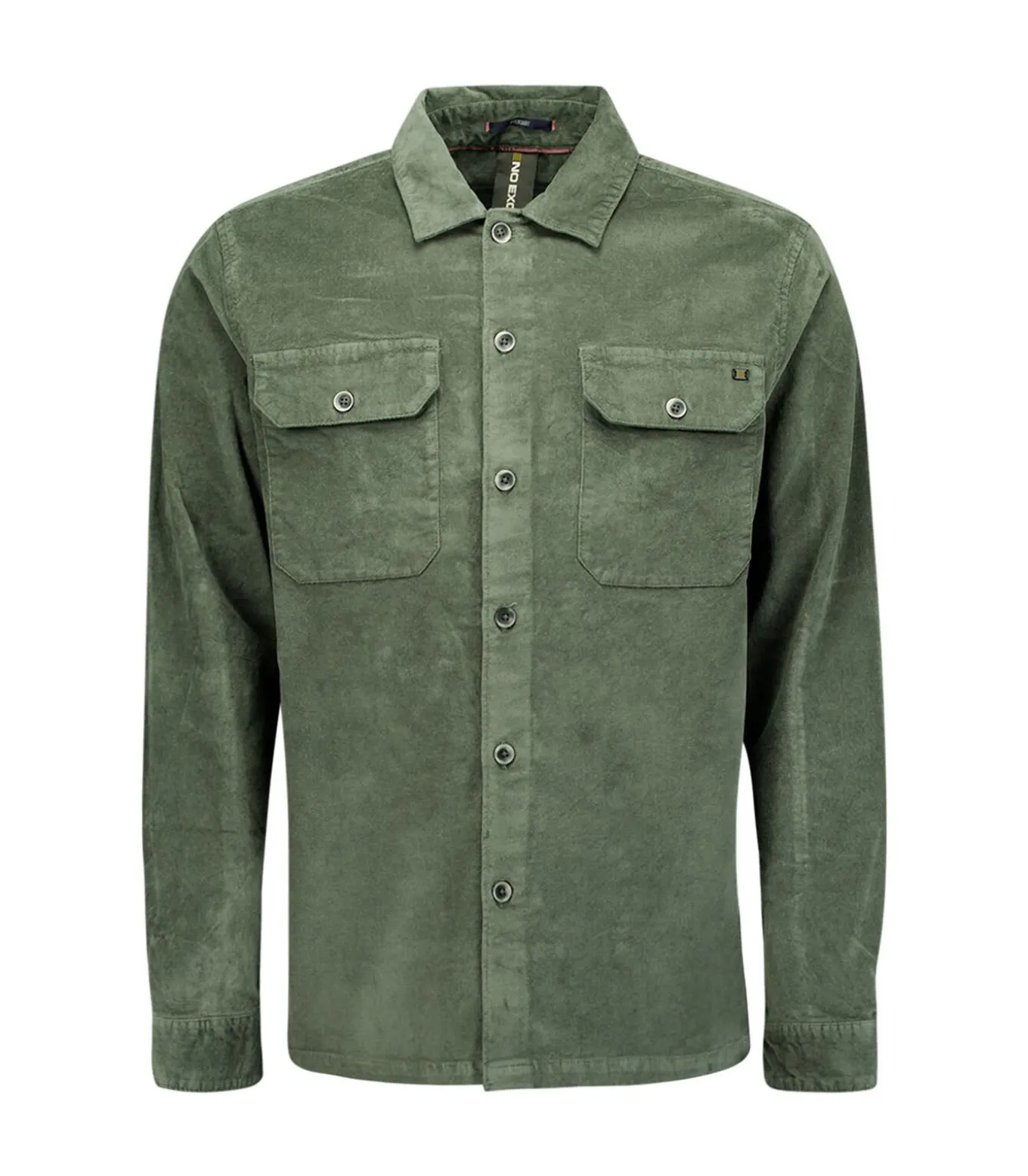 Overshirt met knoopsluiting in velvetstof